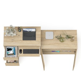 Компьютерный стол три ящика слева с тумбой 900 Мори