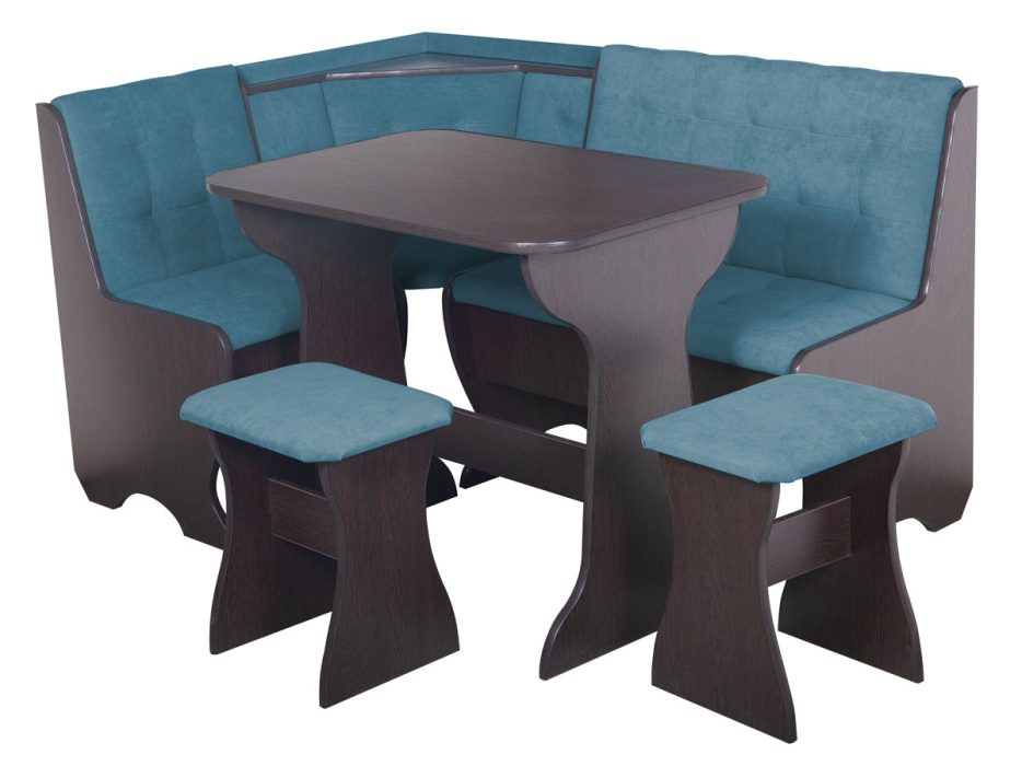 Кухонные уголки, Кухонный уголок Стиль 1Л (со столом СТ-2У) Дуб венге / велюр