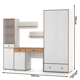 Мебельная стенка в молодёжную комнату Вуди № 23 