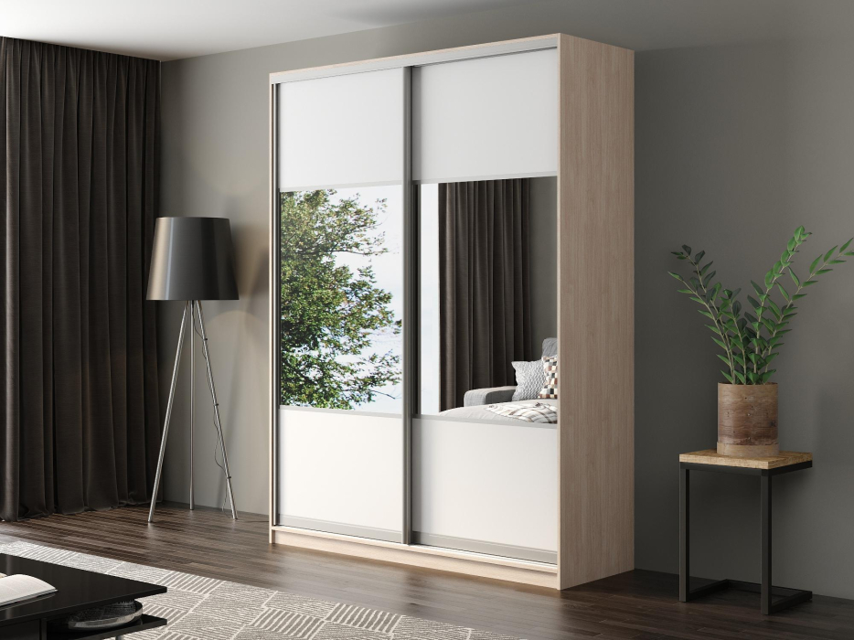 Шкафы-купе, Шкаф-купе Айсберг 180 ШАМОНИ СВЕТЛЫЙ (белый/комбинированный)