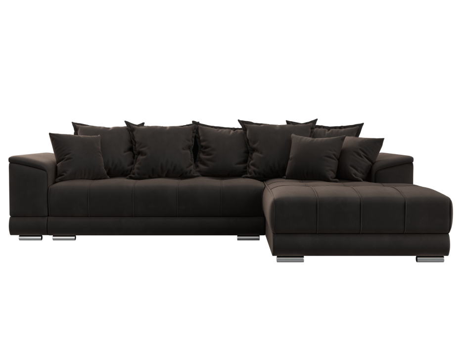 Диваны угловые в гостиную, Угловой диван НордСтар правый угол, велюр