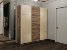 Шкафы-купе 3-х дверные, Шкаф-купе Эста 3-х дверный ДСП/Стекла фисташка/Доводчик 300х66х240