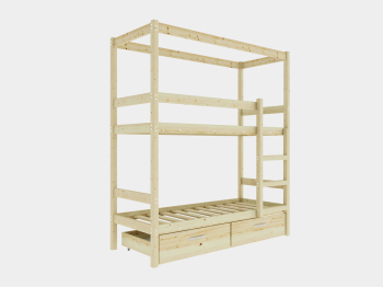 Кровать двухярусная с каркасом для штор 900x2000