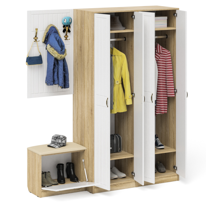 Прихожие, Модульная мебель для прихожей П-6 № 9 МДФ фрезеровка прованс