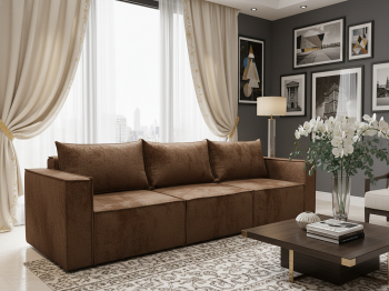 Диван-кровать Лофт 3-х модульный, плюш , с/м 145х266