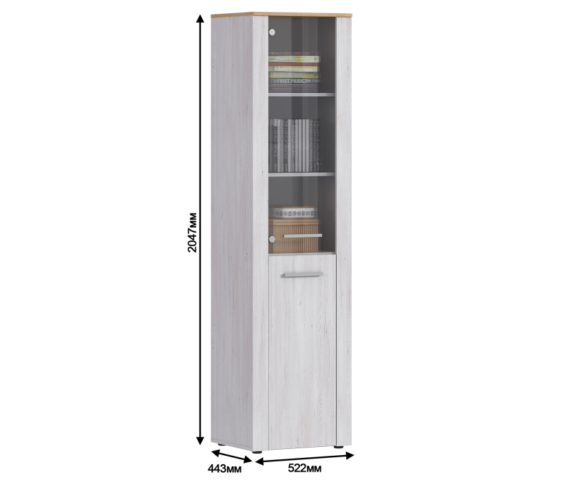 Закрытые, Амели СБ-2843 Стеллаж 2-х дверный