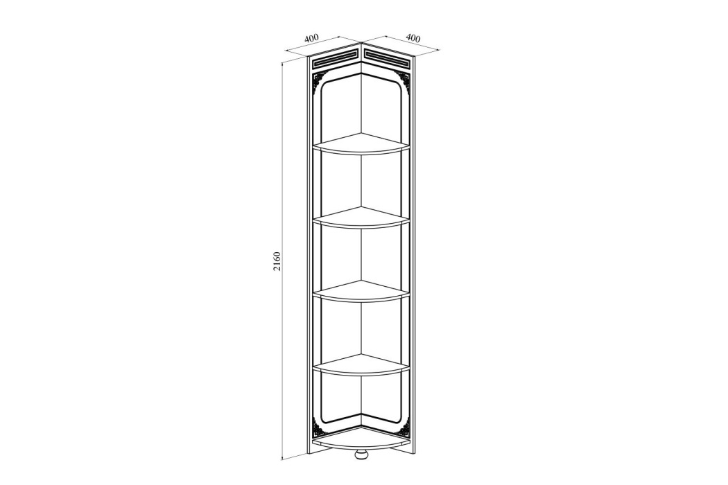 Стеллажи, Стеллаж угловой Ассоль плюс АС-54