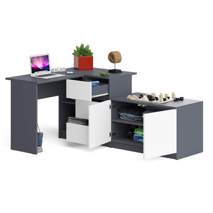 Угловые, Тумба широкая Мори 900 и угловой стол компьютерный Мори правый