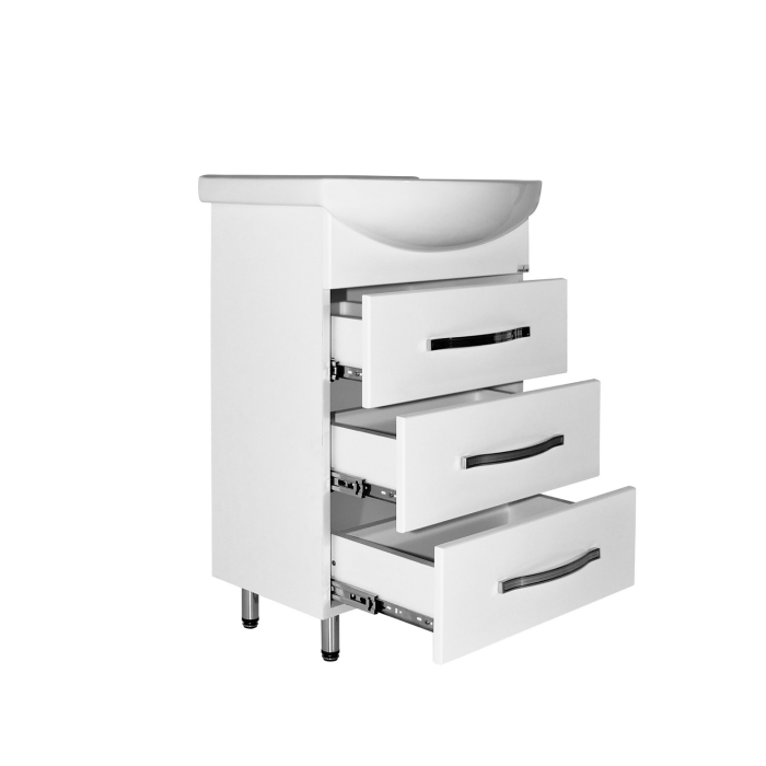 Тумбы без раковины, Тумба д/ванной ДИАМАНТ-55 под умывальник Элеганс-55 (ПВХ)