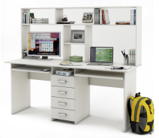 Прямые, Письменный стол Лайт-11К с надстройкой