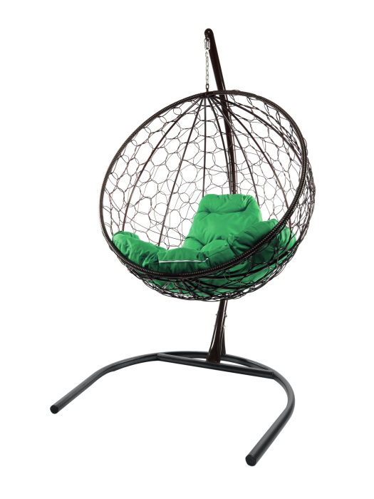 Кресла, Подвесное кресло КРУГ с ротангом чёрное