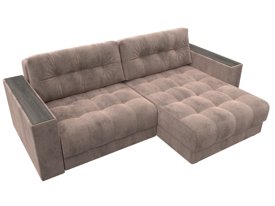 Диваны угловые в гостиную, Диван угловой с декором Лига-049 НПБ, велюр TOWER