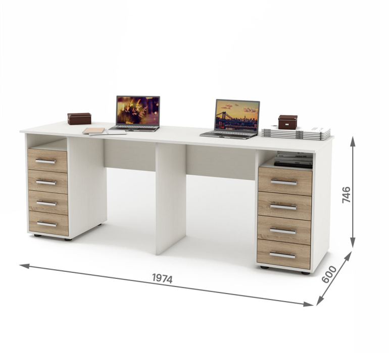 Прямые, Письменный стол Остин 18 для двоих