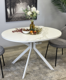 Стол Kenner DO1300 раздвижной, керамика , опоры белые