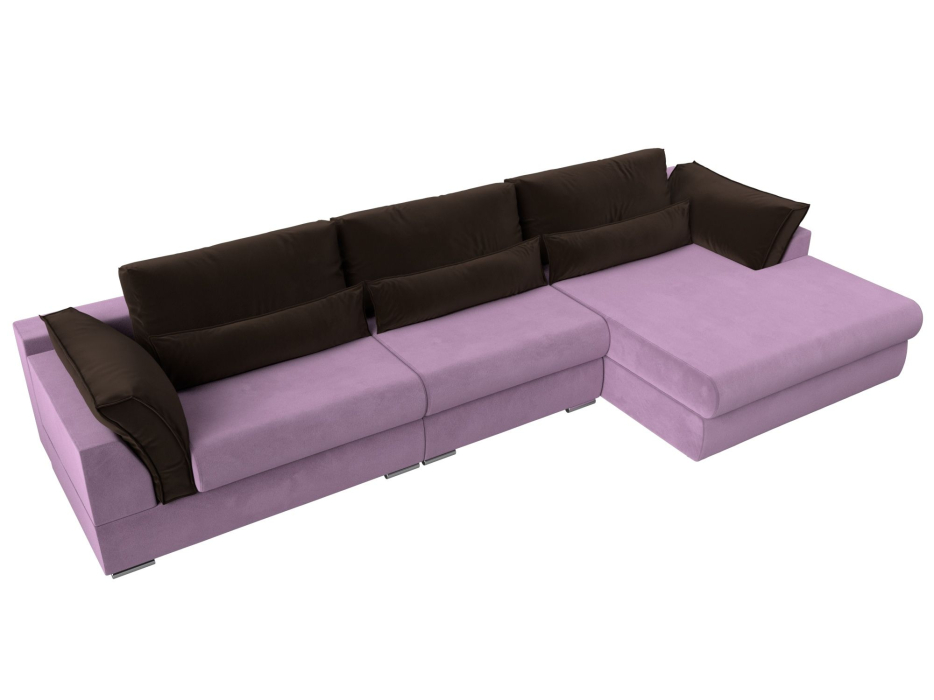 Диваны угловые в гостиную, Угловой диван Пекин Long угол правый, НПБ, микровельвет