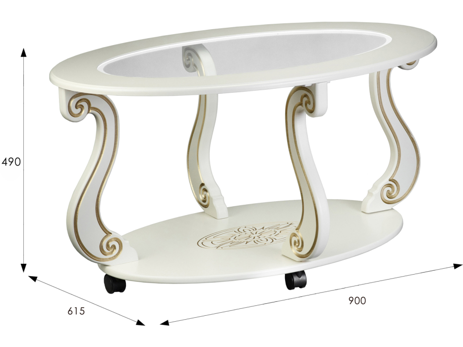 Журнальные столики, Стол журнальный Мебелик Овация (С) на колесах