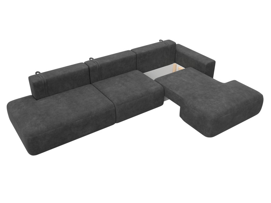 Диваны угловые в гостиную, Диван угловой Лига-036 НПБ Модерн Лонг правый угол, велюр BRUT