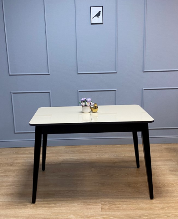 Обеденные столы, Стол KENNER 1100 M раздвижной, стекло белое глянец