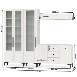 Комод для ТВ-аппаратуры с навесной полкой и широкий сервант Валенсия № 115
