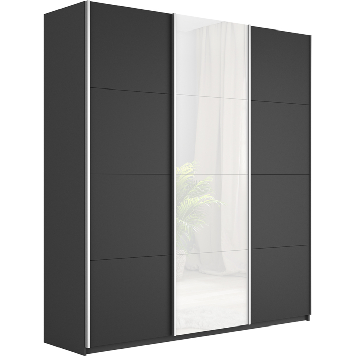 Шкафы-купе 3-х дверные, Шкаф-купе Прайм 3-х дверный ДСП/Стекло белое/Доводчики 180х57х230