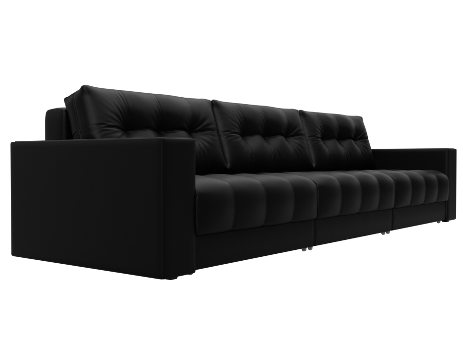 Дизайнерские диваны для гостиной, Диван прямой с декором Лига-049 НПБ Лонг, экокожа GRIFON