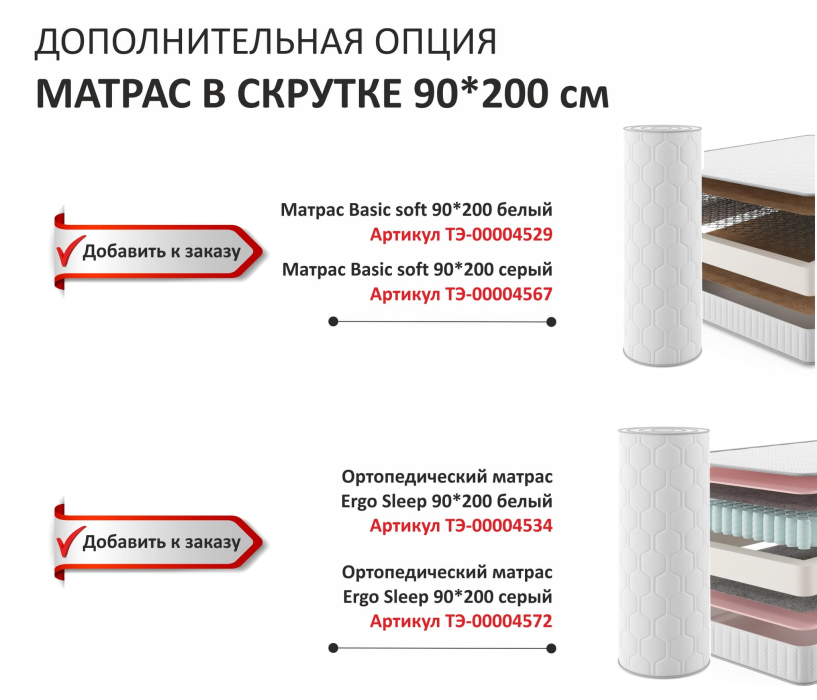 Мягкая кровать, Мягкая кровать Milena 900 с ортопедическим основанием