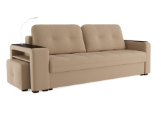 Диваны с ящиком для белья, Диван-кровать прямой Smart 4 пуф слева Велюр