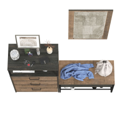 Комод с ящиками и обувница с сиденьем с зеркалом Трувор