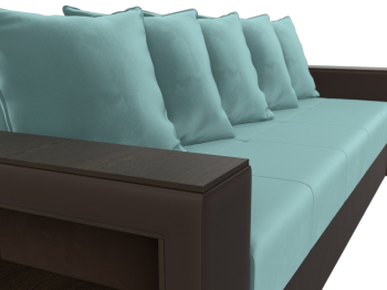 Диван прямой Дубай Лайт полки слева, велюр/экокожа