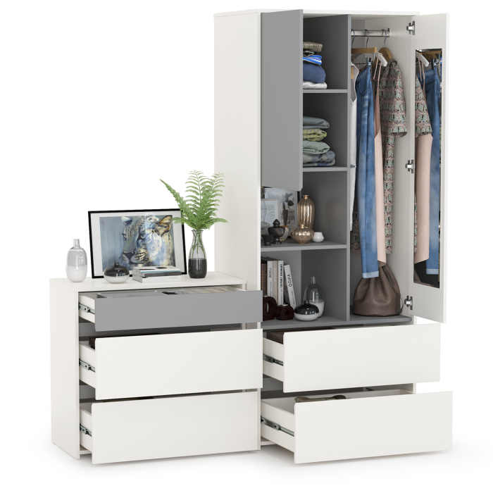 Шкафы двухстворчатые, Шкаф для одежды с комодом Торонто