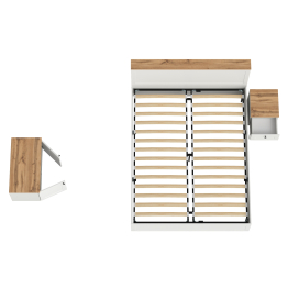 Кровать двуспальная с ортопедическим основанием Остин с прикроватной тумбочкой и тумбой 13.257