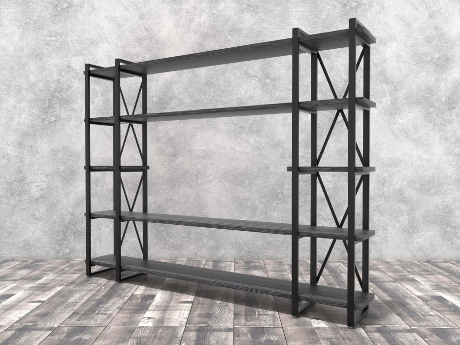 Стеллажи, Стеллаж Айсберг Лофт 240х182-4 v4 черный