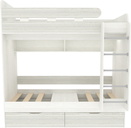 Двухъярусная кровать Юниор 5 80x160, Белое Дерево