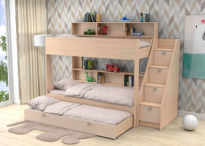 Трехместные, Трехъярусная кровать Golden Kids 10.1 дуб молочный
