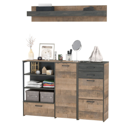 Обувница Трувор с широким комодом и навесной полкой