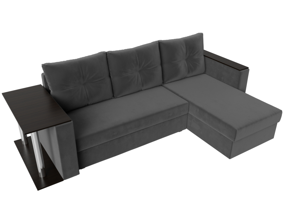 Диваны угловые в гостиную, Угловой диван Атланта правый угол, велюр