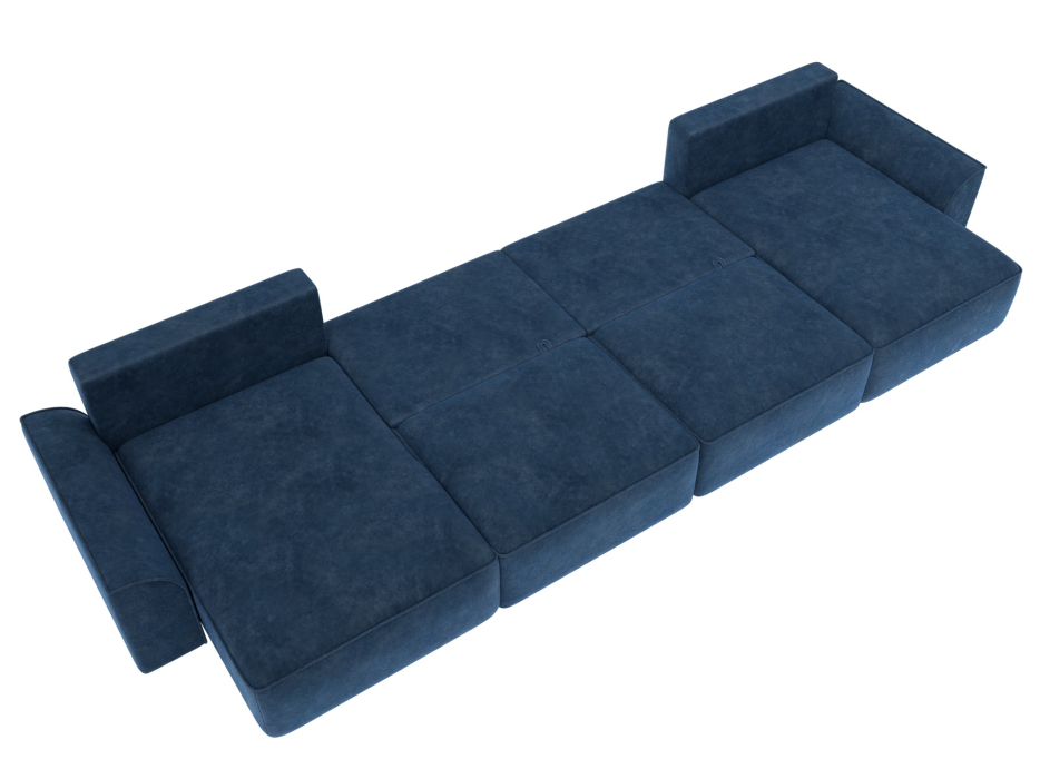 Диваны прямые со спальным местом, Диван п-образный Лига-048 НПБ лонг, велюр BRUT