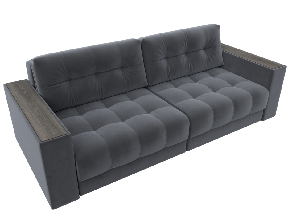 Дизайнерские диваны для гостиной, Диван прямой с декором Лига-049 НПБ, велюр SEVEN