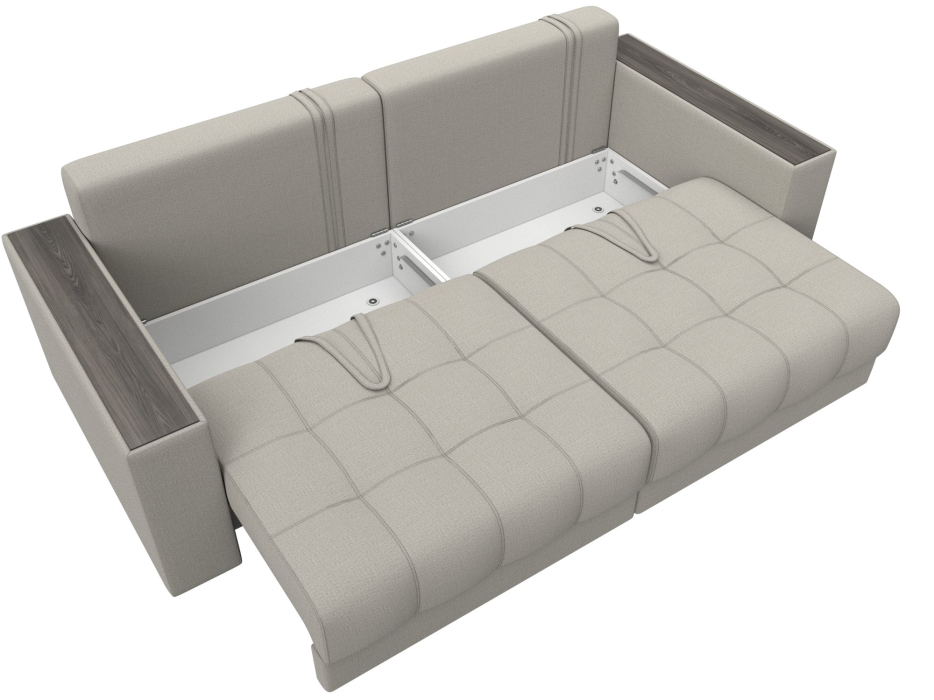 Диваны еврокнижки, Диван прямой с декором Лига-049 НПБ, рогожка Амур