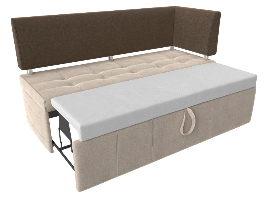 Диваны угловые кухонные, Кухонный прямой диван Стоун с углом правый, рогожка