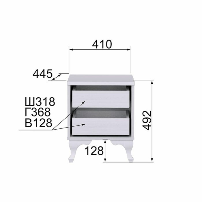 Прикроватные тумбы, Тумба прикроватная Принцесса