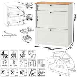 Мебель для прихожей Остин № 56 с вешалкой и зеркалом