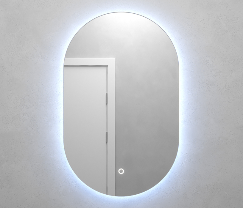 Зеркала в спальню, Зеркало с холодной подсветкой GENGLASS NOLVIS NF LED S,  с сенсорным выключателем 50х80 см