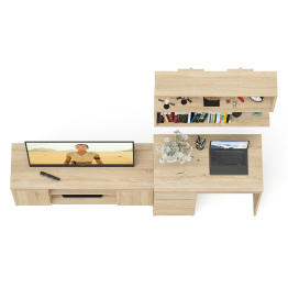 Мори стол компьютерный МС-6 левый с тумбой МТВ1200.1 и навесной открытой полкой