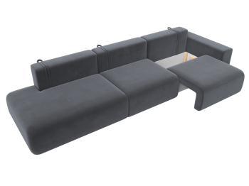 Диван прямой Лига-036 Модерн Лонг подлокотник справа, велюр