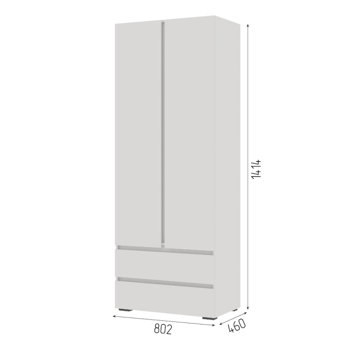 Шкафы распашные, Шкаф 2-х ст. МС Хелен ШК 01