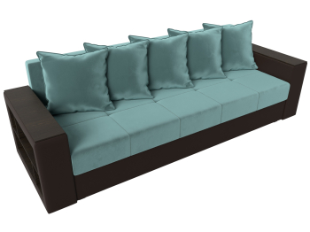 Диван прямой Дубай Лайт полки слева, велюр/экокожа