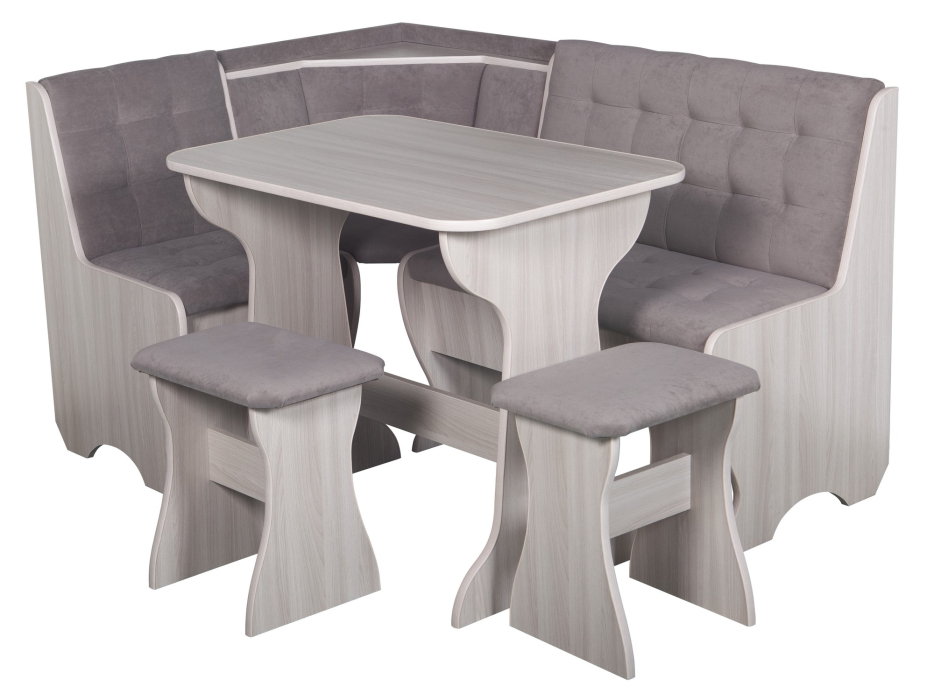 Кухонные уголки, Кухонный уголок Стиль 1Л (со столом СТ4) Ясень шимо светлый / велюр