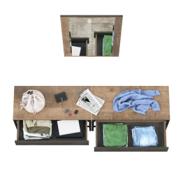 Две тумбы для обуви с сиденьем и зеркалом Трувор