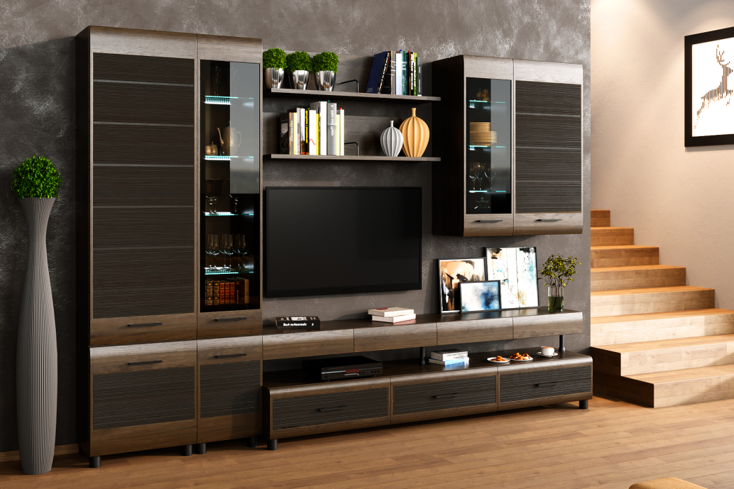 Стенки для гостиной, Модульная гостиная Камелия композиция 1